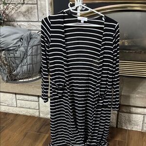 LuLaRoe Black and White Striped Top